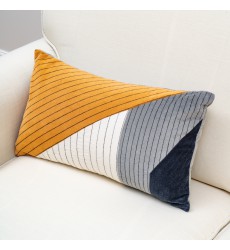 yellow grey velvet Cushion Covers Decorative Square Throw Pillow Cases Patchwork Design Soft Pillow Covers for Sofa Bedroom Home