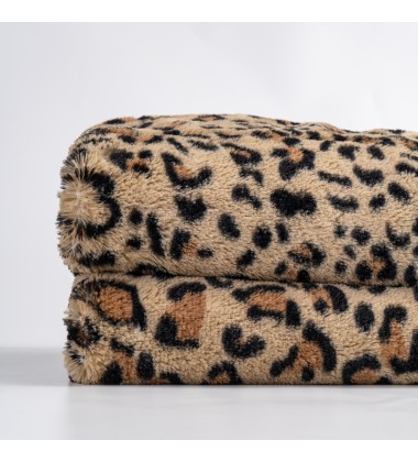 Brown Sand Leopard Fuzzy Faux Fur Cheetah Throw Blanket Lightweight Plush Cozy Soft Microfiber for Couch Travel 60x70Inch