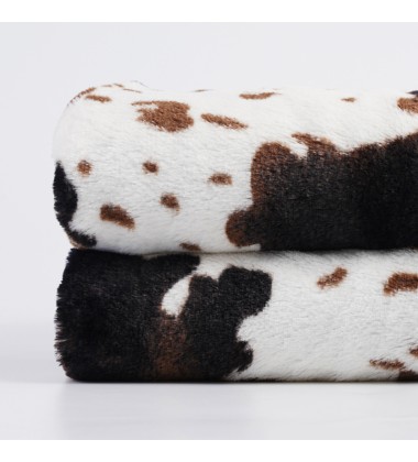 60 x 80 Cow Blanket Microfiber Throw Warm Cozy Fleece Animal Print Fleece Lightweight Travel Blanket