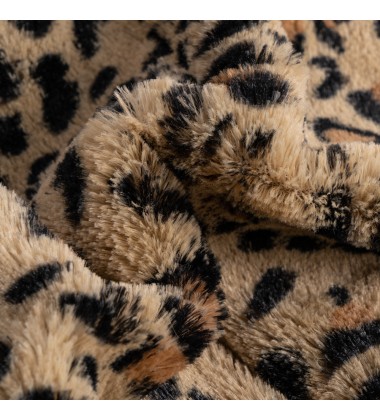 Brown Sand Leopard Fuzzy Faux Fur Cheetah Throw Blanket Lightweight Plush Cozy Soft Microfiber for Couch Travel 60x70Inch