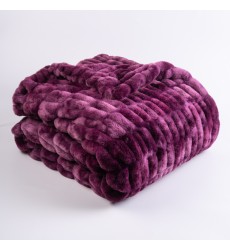 Tie-dye Purple Color Soft Fuzzy Mixed Fluffy Faux Fur Shaggy Reversible Fleece Shag Throw Blanket Twin for Sofa