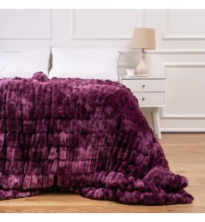 Tie-dye Purple Color Soft Fuzzy Mixed Fluffy Faux Fur Shaggy Reversible Fleece Shag Throw Blanket Twin for Sofa